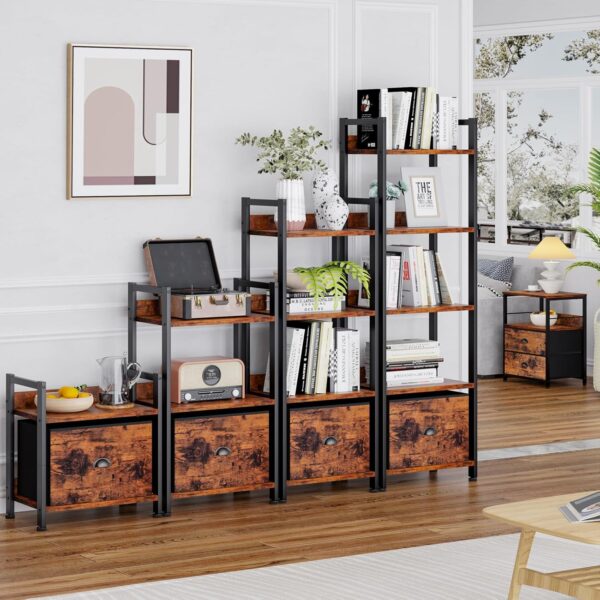 5 Tier Bookshelf with Drawer - Image 4