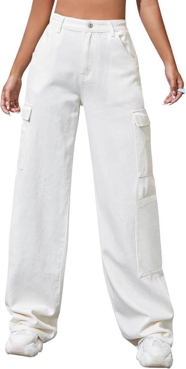 Women's High Waisted Cargo Jeans