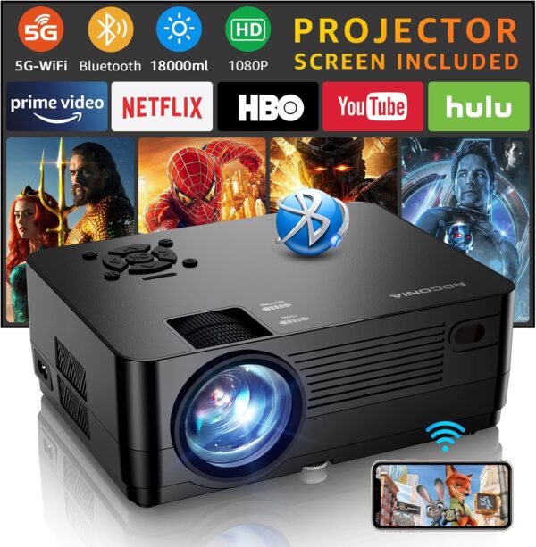 Projector with 5G WiFi and Bluetooth